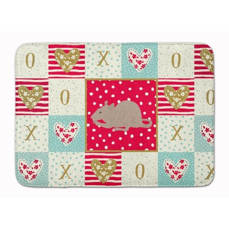 Carolines Treasures 19 x 27 in. Fuzz Rat Love Machine Washable Memory Foam Mat CK5460RUG